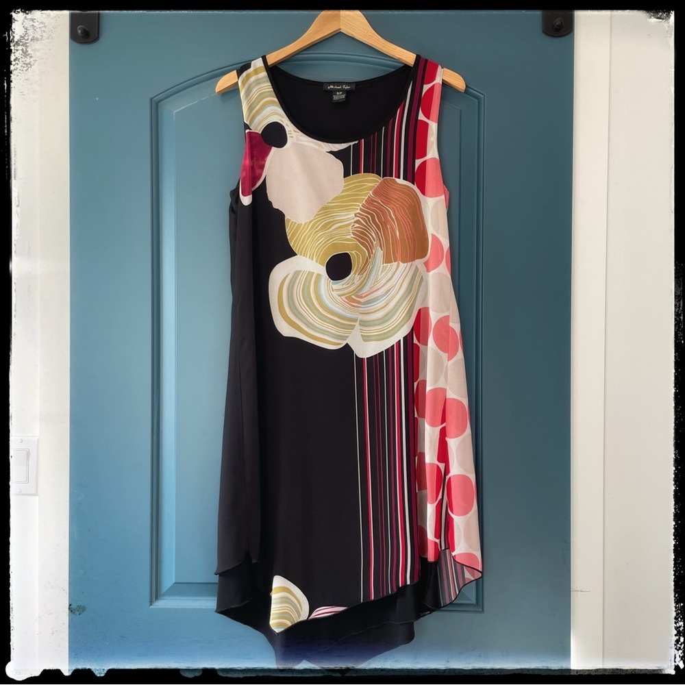🇨🇦FRANK LYMAN Sleeveless Floral Black Dress